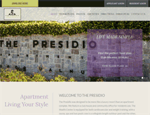 Tablet Screenshot of livingatpresidioapts.com